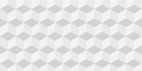 Seamless white geometric cube creative concept triangle overlapping overlap square technology texture. geometric digital cubes fabric and wallpaper grid block texture background.