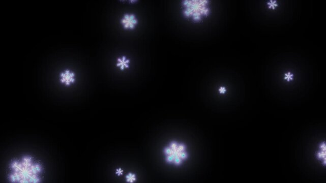 Falling snowflakes, aurora and glitter/降ってくる雪の結晶オーロラメ