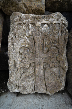 Ancient cross-stone ornate 