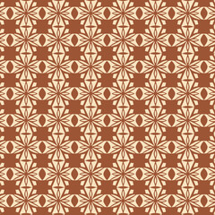 Fototapeta premium Terracotta Geometric Floral Lattice Seamless Pattern