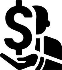 Silhouette Of Person Holding Dollar Symbol Money Wealth Concept