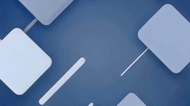 Footage of Abstract blue geometric background with rounded squares