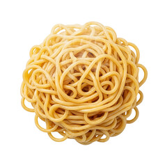 Delectable spaghetti noodles artfully arranged, culinary delight on transparent background