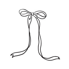 Minimalist Ribbon Bow Illustration