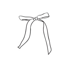 Cute bow line art vector