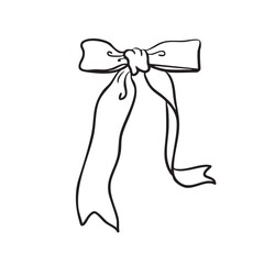 Minimalist Ribbon Bow Illustration
