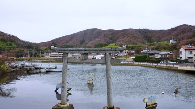 Yurahime Shrine Torii Gate, Squid Fishing Shrine and Fishing Town, Oki Islands