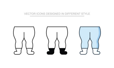 Legs icon set in different style with white background illustration