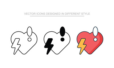 Heart Risk vector design in modern and trendy style icon