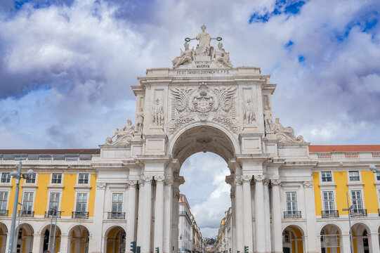 The Augusta Street Arch monument in Lisbon.