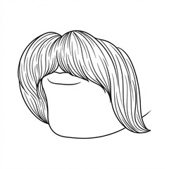 Side profile of Walrus mustache. Thick bushy vector illustration.