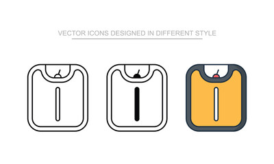 Body Weight Scale icon set in different style with white background illustration