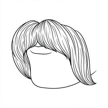 Side profile of Walrus mustache. Thick bushy vector illustration.