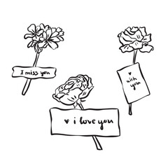 Hand drawn flower with tape line art