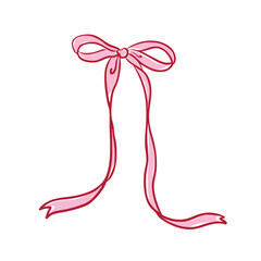 Hand drawn curve bow vector