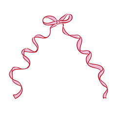 Pink Coquette Ribbon Bow clipart vetcor