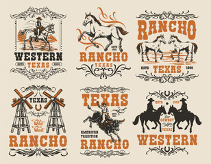 Obraz premium Wild west cowboy designs
