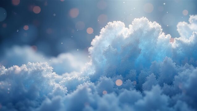 Serene Blue Clouds with Bokeh Highlights in a Dreamlike Sky Setting