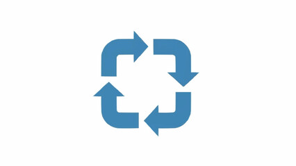 Fototapeta premium Blue recycling symbol with arrows.