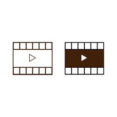film strip with film, video play button icon