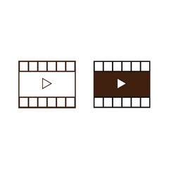 film strip with film, video play button icon image