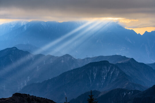 Dramatic Crepuscular Rays at Hengduan mountains