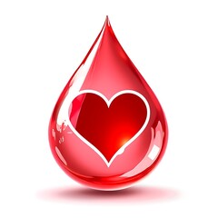 Red drop with heart