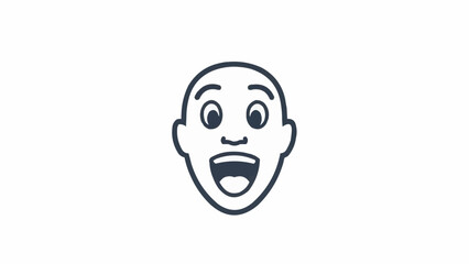 Fototapeta premium Surprised cartoon face with open mouth.