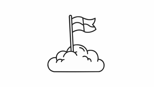 Flag on a Cloud Illustration.