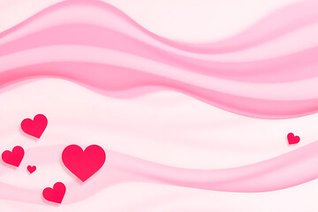 Pink hearts on wavy background for Valentine's Day design