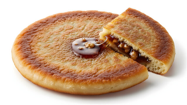 Sweet Korean pancake filled with brown sugar and nuts