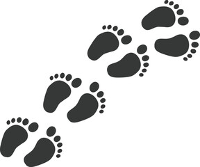 Baby steps . Baby foot print . Human foots . foots silhouette . 