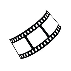 Naklejka premium Simple black and white film strip illustration for visual projects