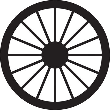Wagon wheel silhouette, wagon wheel silhouette vector icon, wooden wagon wheel icon, wagon wheel silhouette vector illustration