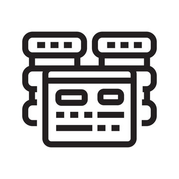 private server black line icon. Vector isolated element.