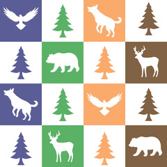 set of christmas trees