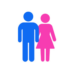 Man And Woman Vector Icon.