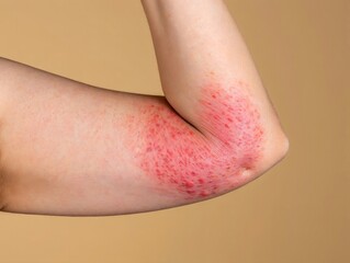 Close-up of Elbow with Skin Rash and Inflammation