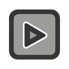Square app icon with play symbol for video.