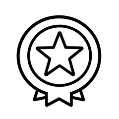 Star badge ribbon icon.