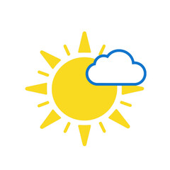 Sun and cloud weather app icon.