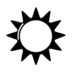 Sun rays line icon.