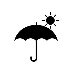 Sunny Umbrella Line Icon.