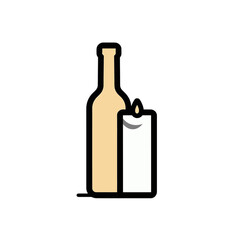 Wine Bottle and Menu UI Icon