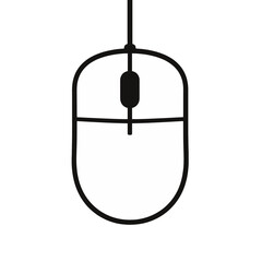 Wired computer mouse vector icon.