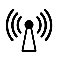 Wireless signal vector icon with keyhole shape.