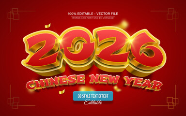 New Year 2026 Chinese Text Effect &ndash; Celebration Typography Design
