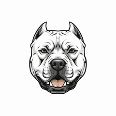 Strong Pitbull Dog Head Mascot Vector Illustration