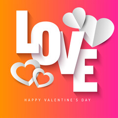 Celebrate love with this vibrant Valentine's Day Card Template featuring paper cut hearts and bold text. The romantic design uses paper cut hearts to convey love and affection perfectly.