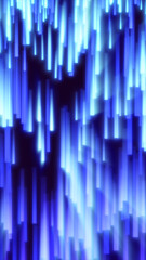 Obraz premium Abstract vertical glowing blue light trails resembling digital rain or energy flow